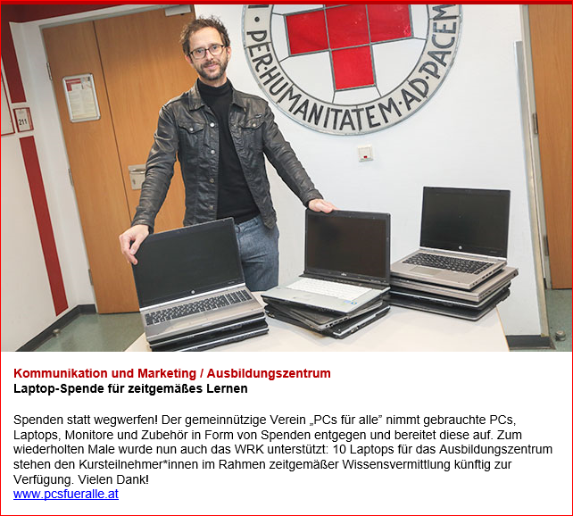 Laptops für das Ausbildungszentrum des Roten Kreuz